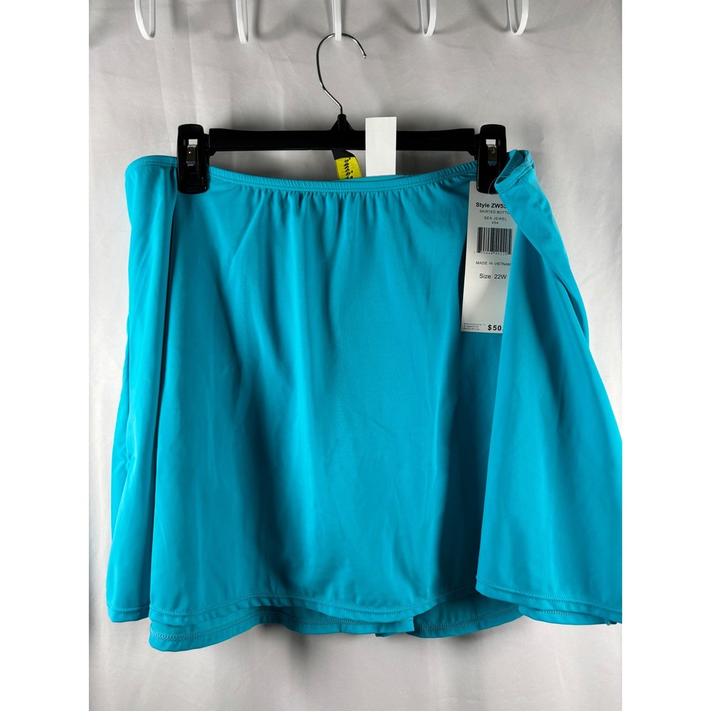 Beachhouse Women Jewel Skirted‎ Bottom Swimsuit Turquoise  Plus Size 22W NWT